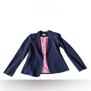 Lilly Pulitzer Navy Blue Blazer with Pink Lining